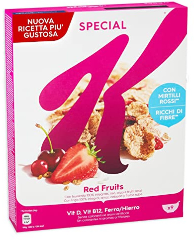 Special K Cereali con Frutti Rossi, Frumento Integrale, Orzo e Riso 290g