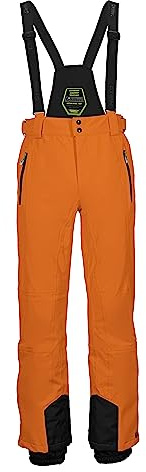 killtec Herren Skihose/Funktionshose mit abnehmbaren Trägern, Kantenschutz und Schneefang Enosh, orange, XL, 30920-000