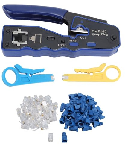 Probador de Cables, Juego de Herramientas de Crimpado Ethernet RJ45, Alicates Cortadores de Cables y Probador, Alicates Cortadores de Cables para CAT6, Kit de Herramientas de