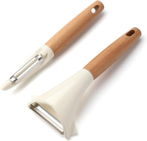 Juego de 2 peladores giratorios de acero inoxidable para patatas y verduras, zanahorias y frutas para cocina