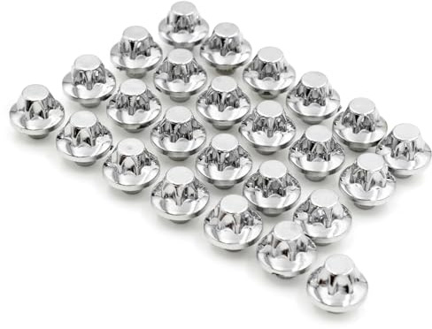 elvtd Autoschrauben 25PCS Universal Rad Muttern Schrauben Für 14mm Auto Felge Nieten Lip Ersatz Dekoration Bolzen Abdeckung Externe Zubehör (Color : Chrome)