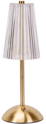 ValueLights | Gold and Clear Acrylic Touch Table Lamp Wireless Portable USB Rechargeable Indoor/Outdoor Cordless Dimmer Light | Table Lamps & Home Improvements Essential