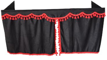 Generic Tende laterali per camion, nere con nappe rosse