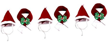 BESPORTBLE 3Er Set Weihnachtskostü Für Hunde Weihnachtsmütze Für Hunde Weihnachtsmütze Für Katzen Schal Für Weihnachtskostü Für Katzen
