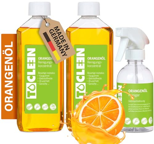 TOCLEEN® 2x 500ml Orangenölreiniger Konzentrat | Allzweckreiniger fettlösend | Löst hartnäckigen Schmutz