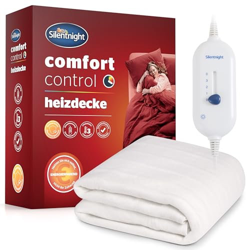 Silentnight Comfort Control Wärmeunterbett 150x80cm | Heizdecke Bett mit 3 Heizstufen, Ultraschnelles, Aufheizen Elastische Bander Waschmaschinen Waschbar | Heizunterlage Bett Heizmatte | 150x80cm
