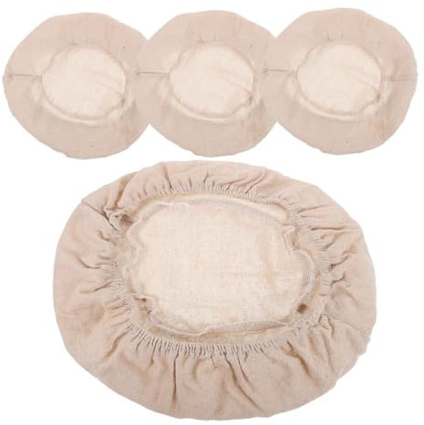 OKUMEYR 4pcs Round Bread Proofing Basket Liner Sourdough Banneton Cover Bread Proofing Cloth Food-grade Linen