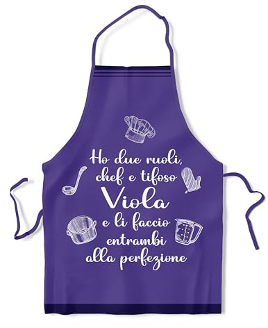 KAÏDENSÏ Idea de regalo para aficionados al fútbol original – Delantal de cocina divertido Chef – Gadget Ideas regalos divertidos para aficionados, violeta, talla unica