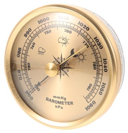Happyyami Einstellbares Wetterbarometer Für Innen Und Außenbereich Tragbares Analog-barometer Mit Großem Display Präzise Luftdruckmessung Und Integrierter Wetteranzeige