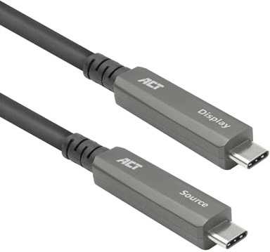 ACT USB C Active Optical Cable (AOC) 15 m, USB C Cavo video USB 3.2 Gen2, 10 Gbps ad alta velocità, cavo ottico USB C in fibra ottica attivo, per pannelli touch, videoconferenza – AK4335