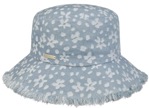 Seeberger Flower Denim Bucket Stoffhut Damenhut Baumwollhut Sommerhut Sonnenhut Fischerhut Damen - Frühling-Sommer Sommer - One Size Denim
