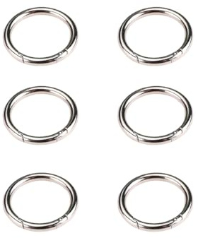 Karabiner Rund 30mm, Runde Karabinerhaken, Karabinerhaken Schlüsselanhänger, Frühling O-Ring, Schlüsselring Karabiner, Ringkarabiner, Karabinerhaken, Schlüsselring (6 Stück, Silber)