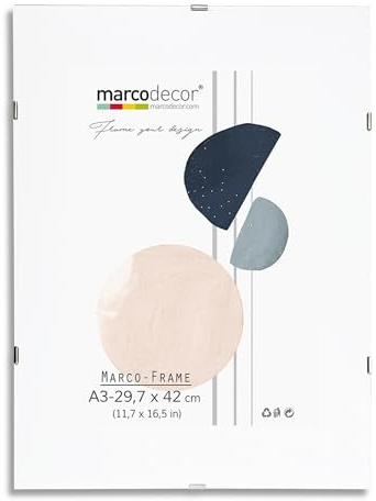 MARCODECOR MARCODECOR.COM Marco Clip de Cristal Acrílico Resistente tamaño A3 – Lámina sin Marco, Ideal para Posters, Diplomas y Láminas Decorativas (Marco Clip, A3 (29,7 x 42 cm))