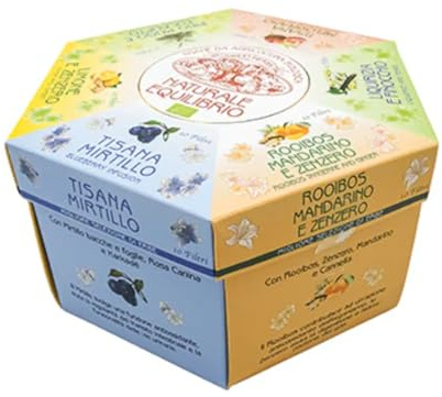 Sweet Herbs | Raccolta Naturale Equilibrio | Cofanetto Regalo Tisane Bio Assortite 6 Sapori Mirtillo Mandarino Finocchio Melograno - 60 Bustine | Infusi Bio Senza Caffeina