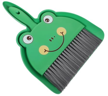 minkissy Mini Ensemble Pelle Balayette Cartoon pour Bureau Outil de Nettoyage Compact sans Rayure Ramasse Poussière et Poils Animaux pour Claviers Téléphones et Coins Délicats