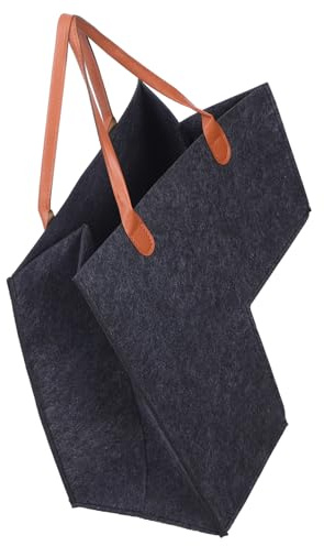 FIXOSHEE Cesto Per Scale Pieghevole in Feltro Nero Per Organizer Biancheria e Giocattoli Grande Capacità Con Manico Ergonomico Per Casa e Camera Da Letto