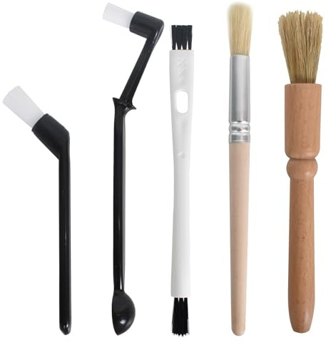 Barista Reinigungspinsel,5 Stück Espresso Bürsten Set,Kaffeemühle Maschine Reinigungs Weiche Borsten bürste,Reinigungspinsel Kaffeevollautomat für Kaffeemaschinen,Sojamilchmaschinen und Teekannen