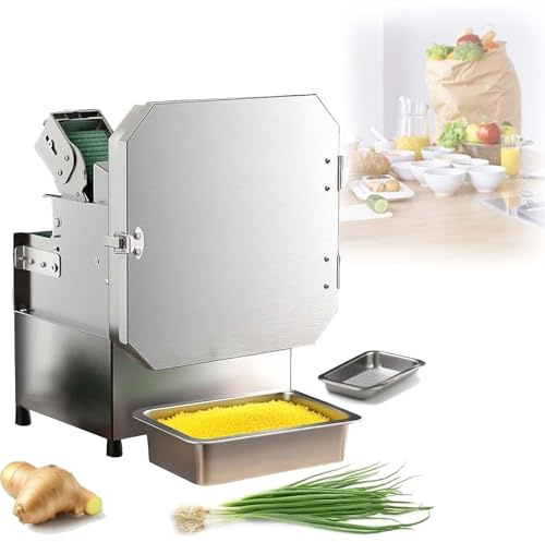 Taglia Verdure Professionale 300W, Affettatrice Elettrica Multifunzione, 150-300kg/h, Spessore 1.5-35mm, Cutter Per Cipolle, Spinaci, Sedano, Cucina Commerciale Hotel