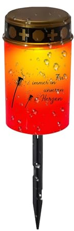 Friedhofslampe - Garten Kerzenlampe | LED Grab Solarleuchte Solarbetrieben Mit Bewegungsmelder Für Den Außenbereich Gartenweg Dekoration Haus