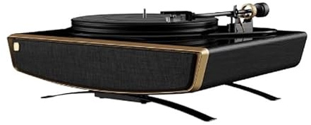 Giradischi retrò in vinile con copertura antipolvere, giradischi in stile nostalgico classico, 33/45PM, grammofono, fonografo(Dark gold)