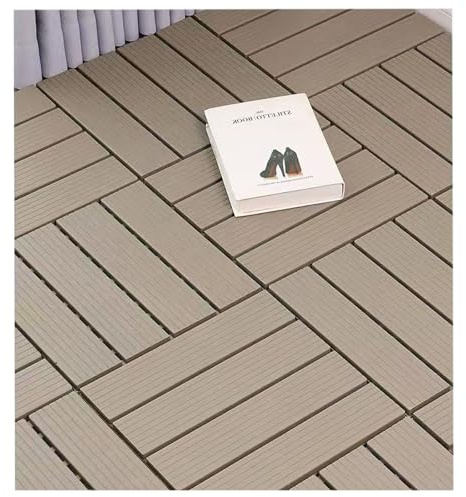 Piastrella per pavimenti in plastica per esterni, patio, giardino, balcone, terrazza multiuso facile da installare con struttura fine e superficie resistente agli agenti atmosferici A 30 * 30 * 2cm