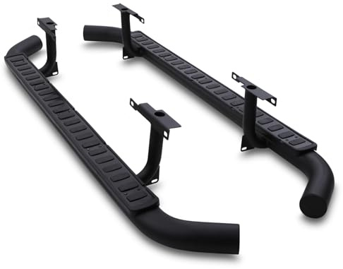Predator4x4 Steel ABS Heavy Duty Side Steps Running Boards Bolt On Sidesteps Foot Rail Sills Black OEM Fit Compatible With Land Rover Defender 110 83-16