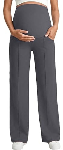 Pantalones de embarazo genéricos de cintura alta para mujer, forro polar, leggings de maternidad extensibles, exterior, interior, otoño, invierno, pantalones fuseau mujer embarazada, corte recto