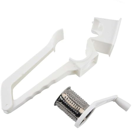 SHINEOFI Râpe à Fromage Rotative Multifonction en Acier Inoxydable Coupe-Fromage Manuel Compact Blanc pour Fromages Durs Légumes et Fruits Usage Domestique et Professionnel