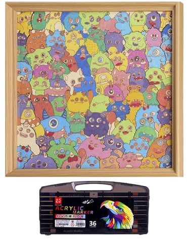 Wooden Puzzles for Kids - Wood Animal Frame Fun Toy Decor Kit | Wooden Jigsaw Puzzles | for Boys Girls Home Family Friends Indoor Classroom Shelf