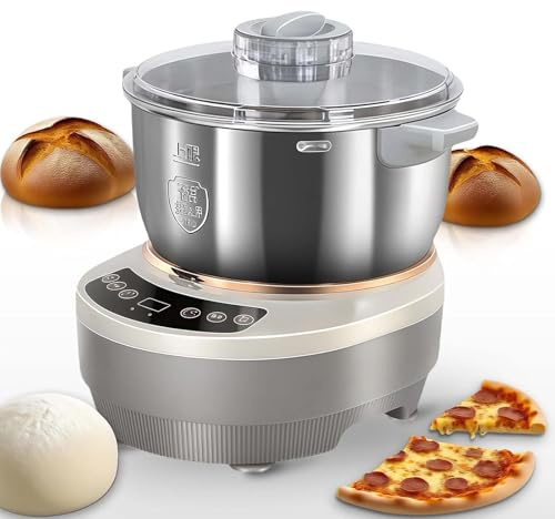 EXSHUING Amasadora Automática Con Fermentación, Amasadora Eléctrica Para Panificación Con De 5 L (5.3 Qt) Y 7 L (7.4 Qt), Amasado Inteligente (1-40 Min) Y Levado (1-120 Min) A 25-38 °C(7L)