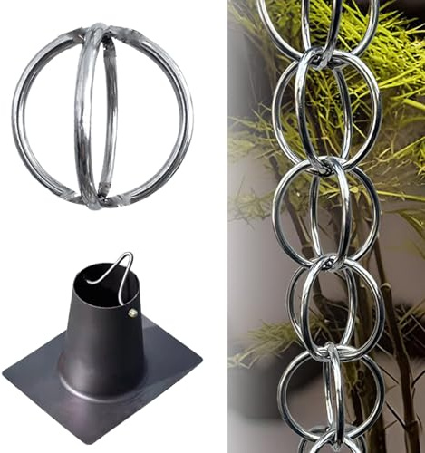Vethenx Catene da Pioggia,Decorativo Piovosità,Catena per Acqua piovana, Decorazione per Casa e Giardino,per Grondaia di Ville,(Size : 2m (6.5ft))