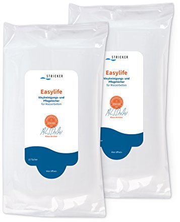 Pflegemittel für Wasserbetten - Reinigungs- und Pflegetücher Easylife 2 x 15 Stück - Ideale Rundum Pflege für Ihr Wasserbett