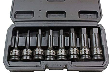 US PRO INDUSTRIAL 8pc 1/2 Impact Hex Bit Socket Set Impact Allen Keys H5 To H19 1378