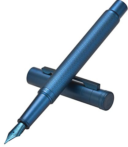 Hongdian Dunkel Blau Wald Füllfederhalter Extra Feine Spitze Füller Klassisches Design mit Konverter und Metall Geschenkbox