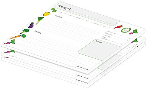 PRICARO Rezeptblock-quer Querbeet, A4, 25 Blatt, 3 Stück