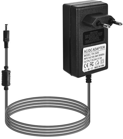 Alimentatore di rete 24 V 3 A AC/DC, adattatore di alimentazione universale AC/DC, trasformatore per strisce LED, altoparlante, router, stampante, scanner, fotocamera, lettore DVD, display LCD