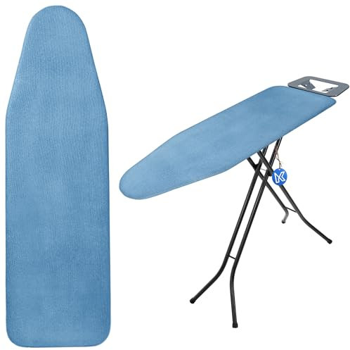 KADAX Bügelbezug mit Teflon Beschichtung, Bügelbrettbezug, Bügeltischbezug für Dampfbügeleisen, Ersatzbügeltischbezug mit Schwammpolster (Blau)