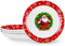 VEWEET, Juego de 4 Cuencos Navideños para Pasta de 1440 ml, Porcelana de 26,7 x 4,2 cm, Diseño en Rojo con Papá Noel, Bols Ideales para Sopas, Pastas y Ensaladas, Serie SANTACLAUS