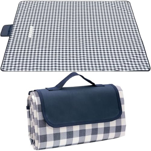 HNNFMY Picnic Blanket Waterproof, Foldable Outdoor Beach Blanket Sandproof Picnic Mat Machine Washable Camping Blanket with Carrying Handle for Family Picnics, Beach, Hiking, Camping, Travel 200x150cm