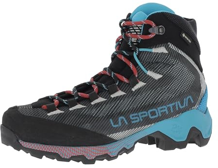 LA SPORTIVA Aéquilibbrium Hike Woman GTX, Bottes de randonnée pour femme, Carbon Malibu Blue, 38.5 EU