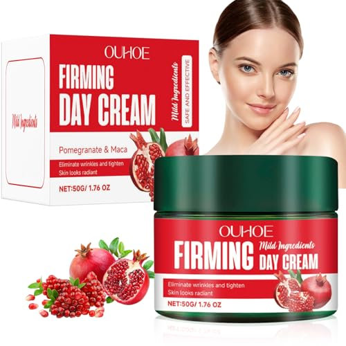Crema de Día Reafirmante de Granada, Crema Hidratante Anti Arrugas, Crema Hidratante Facial Mujer, Crema antiarrugas mujer, Reduce Líneas de Expresión y Arrugas, para todos los tipos de piel
