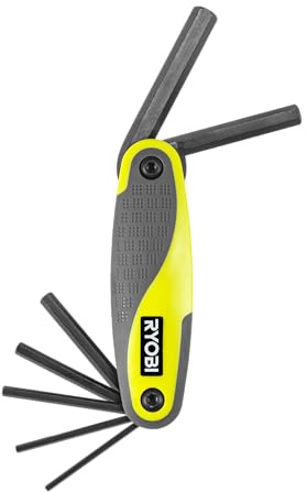 RYOBI RHFHK-7 Jeu de clés mâles hexagonales pliantes 7 pièces – Clés Allen métriques, format compact, acier résistant – Bricolage & maintenance