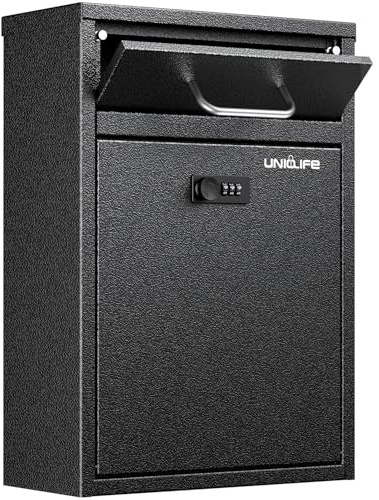 Uniclife Wall Mount Letter Box for Outside, Heavy Duty Locking Post Box