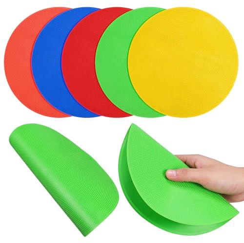 IMIKEYA 5pcs Flat Football Training Spot Markers Cones Set, Agility Discs for Soccer Football Drills, Gym Field Marking Equipment for Speed and Coordination Training