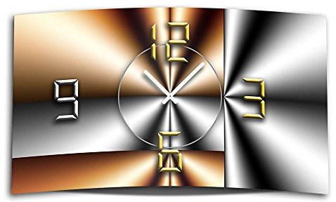 dixtime Abstrakt metallic Designer Wanduhr modernes Wanduhren Design leise kein Ticken 3D-0324