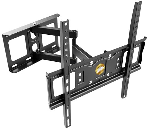 RICOO S5144 TV Wandhalterung Schwenkbar für 40-65 Zoll Wandhalterung Fernseher Halterung bis 50 Kg VESA 200x200 bis VESA 400x400 Flach Curved TV Halterung Fernsehhalterung Wand Schwenkbar Neigbar