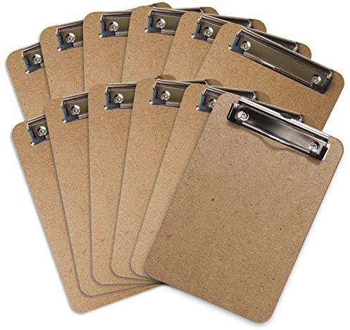 Mini Clipboard 6 x 9 (Set of 12) Memo Clipboard | Small Clipboards 6x9 with Low Profile Clip, Mini Clipboards 6x9, Little Clipboards Half Size | Office, Teacher, Classroom & Back to School Supplies