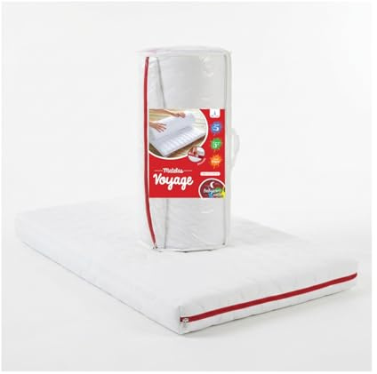 Babysom - Colchón Cuna de Viaje Enrollable | Plegable - 60x120 cm - Antiácaros - Desenfundable - Antiasfixia - Transpirable - Reglaje Térmico