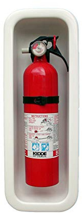 USAMADE RV and Marine Fire Extinguisher Box - Keep Your Boat and Family Safe with Reinforced, Recessed Fire Extinguisher Box - Clean Look Easy to Install and Clean, Made in USA (White)