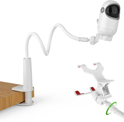 TakTark Soporte Camara vigilancia Bebe/Soporte vigilabebes, Compatible con babyphones con Tornillo 1/4 y cámaras de bebé con Base o Soporte Independiente